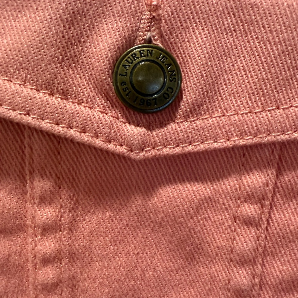 Lauren Ralph Lauren Pink Coral Jean Jacket size Medium - Picture 6 of 7